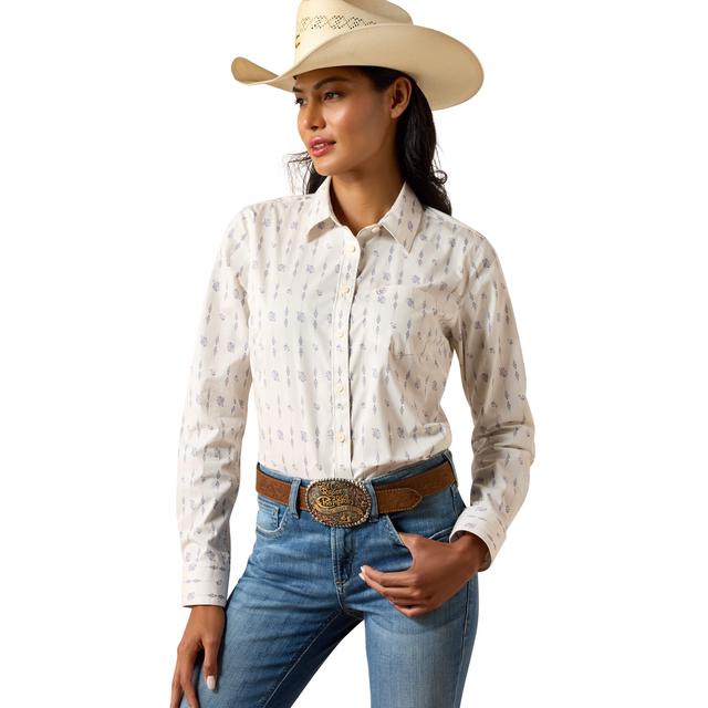 Ariat Kirby Stretch Shirt In Sea Salt Dewdrop