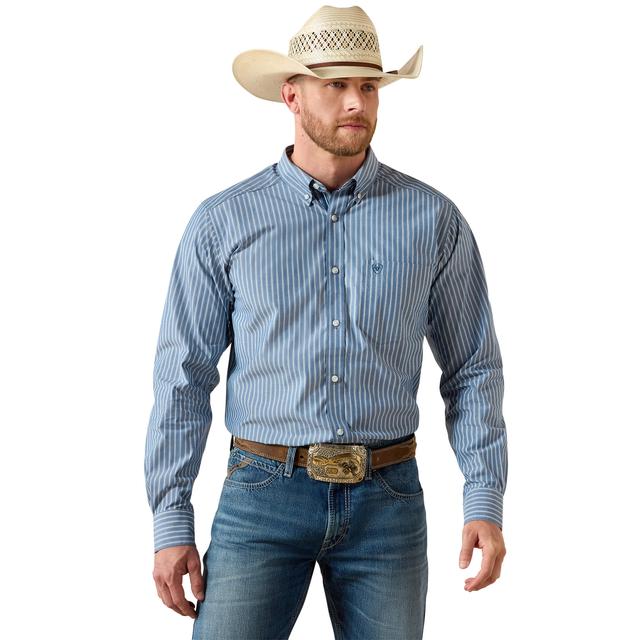 Ariat Pro Series Judah Fitted Shirt In Poseidon Stripe