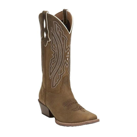 Justin Rae Embroidered Western Boot Taupe