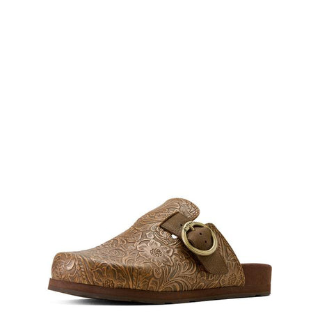 Ariat Country Mule In Brown Floral Emboss
