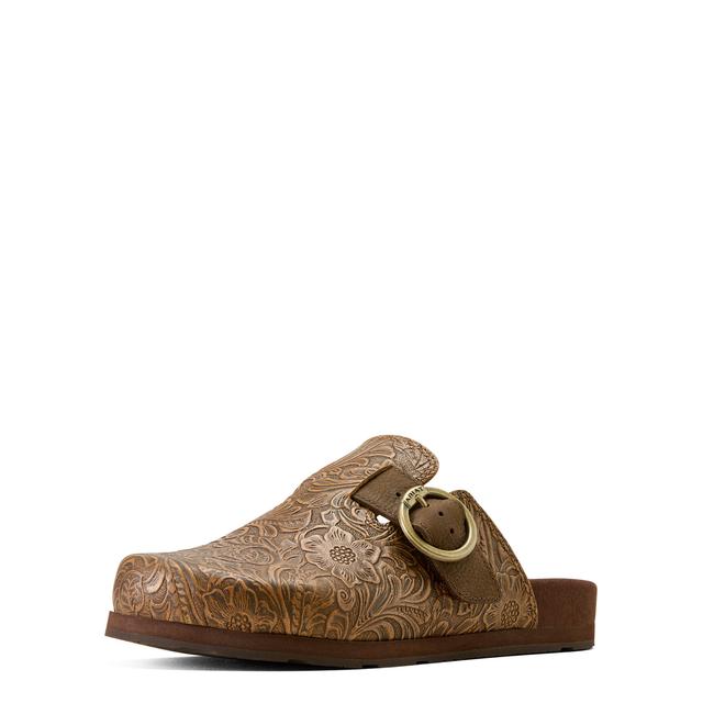 Ariat Country Mule In Brown Floral Emboss