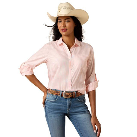 Ariat Venttek Shirt In Peach Stripe