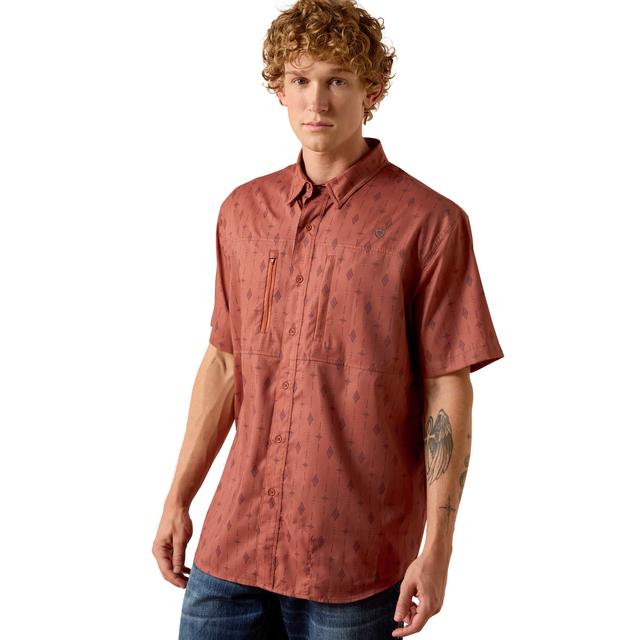 Ariat Printed Venttek Classic Fit Shirt In Copper Brown
