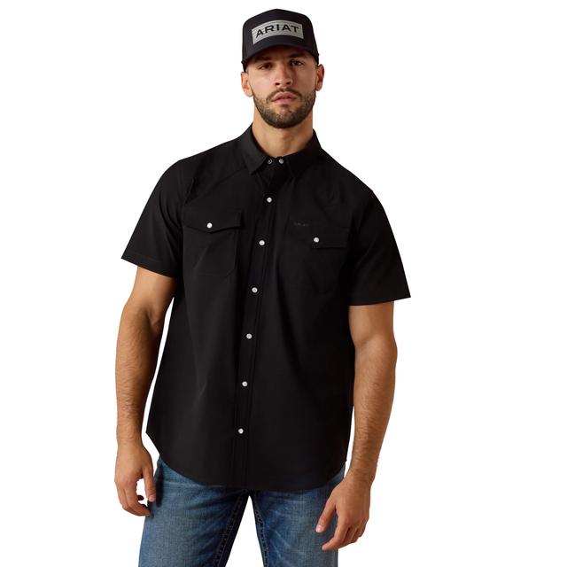 Ariat Frontiertough Venttek Western Fitted Snap Shirt In Black