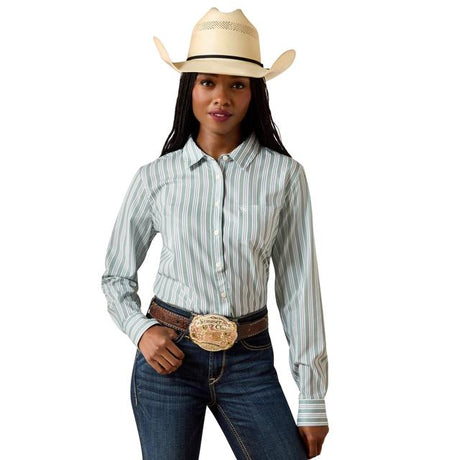Ariat Kirby Pro Shirt In Green Bay Stripe