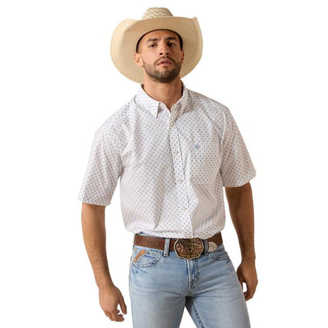 Ariat Tenzin Classic Fit Shirt In White Medallion Print