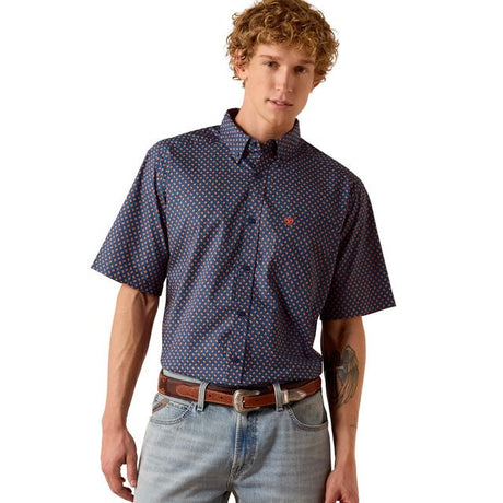 Ariat Nikola Classic Fit Shirt In Key Largo Blue Geo Print