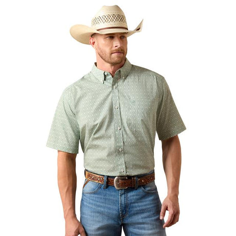 Ariat Wrinkle Free Worthington Classic Fit Shirt In Laurel Green Southwest Print