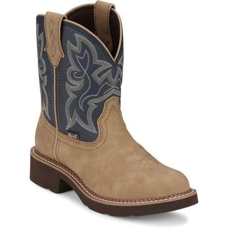 Justin 8" Kay Round Toe Western Boot Denim Blue Cowhide