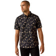Ariat Mathais Modern Fit Shirt In Black Western Toss Print