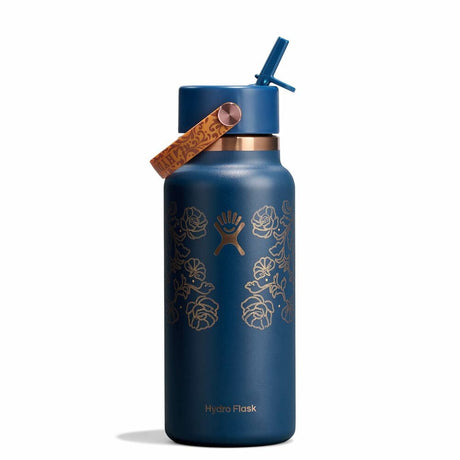 Hydro Flask Wide Flex Straw Cap Bottle 32oz Limited Edition Western Dark Blue West drk blu