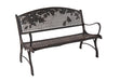 Painted Sky Designs Garden Bench Cast Iron Leaves