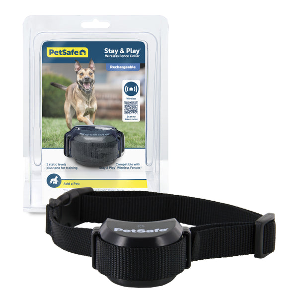 PetSafe Stay & Play Wireless Fence Rechargeable Receiver Collar Black