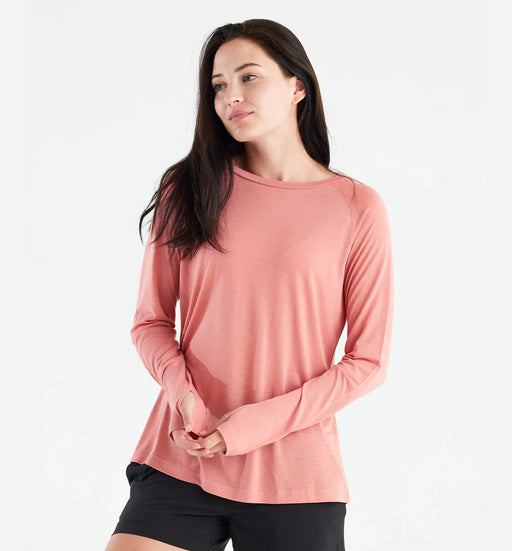 Free Fly Apparel Women's Bamboo Lightweight Long-Sleeve II - Bright Clay Bright Clay