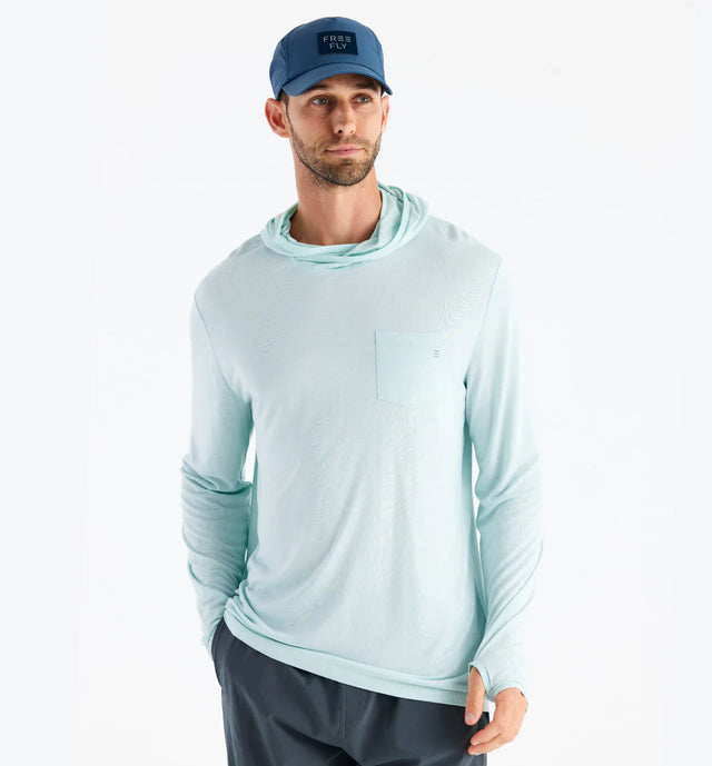 Free Fly Apparel Men's Bamboo Lightweight Hoodie - Blue Fog Blue Fog