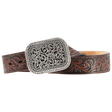 Ariat Womens Rhinestone Filigree Belt - Brown Tooled Brown Tooled /  / 1-1/2 in.