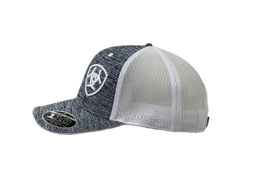 Ariat Mens Offset Embroidered Shield Logo FlexFit Snapback Hat - White