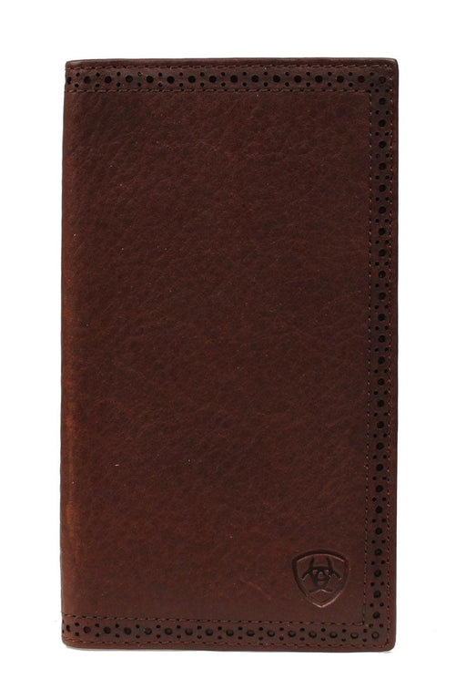 Ariat Perforated Edge Bifold Rodeo Leather Wallet - Dark Copper Dark Copper / Rodeo Bifold