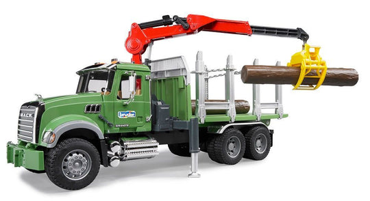 Bruder Mack Granite Timber Truck With 3 Trunks