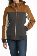 Cinch Women's Bonded Hoodie - Gold/Charcoal/Cream - (MAJ9844002) Brown