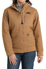 Cinch Women's Canvas Bomber Jacket - Brown - (MAJ9901001) Brown