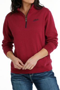 Cinch Women's 1/4 Fleece Pullover Burgundy