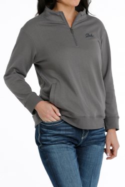 Cinch Women's 1/4 Fleece Pullover Grey