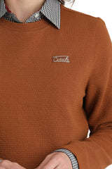 Cinch Women's Textured Sweatshirt - Copper - (MAK9205001)