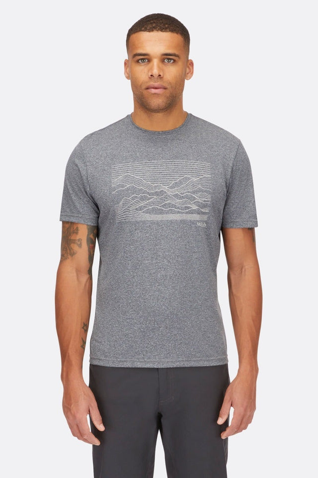 Rab Men's Mantle Outline Tee - Beluga Marl Beluga Marl