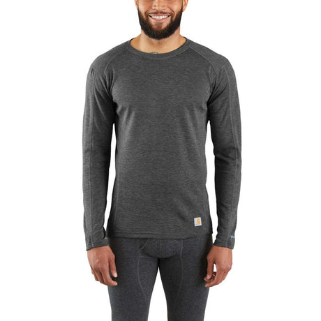 Carhartt Men's Base Force Heavyweight Poly-wool Crew (no Pocket) Black heather