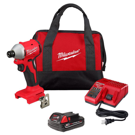 Milwaukee M18 Compact 1/4 in Hex Impact Driver Kit - Battery, Charger & Tool Bag