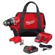 Milwaukee M18 18V Lithium-Ion Brushless Cordless 1/2 in. Compact Drill/Driver Kit - Battery, Charger & Tool Bag