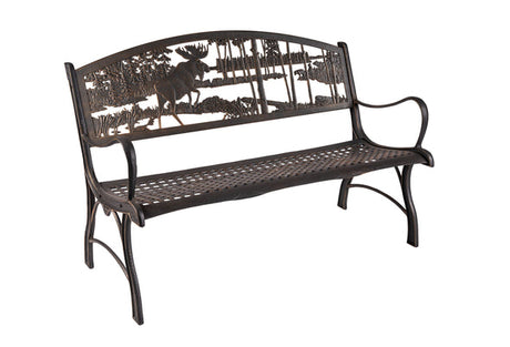 Painted Sky Designs Garden Bench Cast Iron Moose/Bear