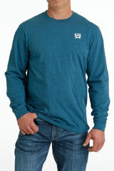 Cinch Men's Long Sleeve Graphic Tee Blue