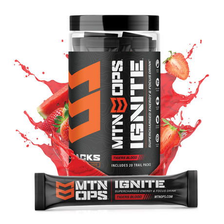Mtn Ops Ignite Energy + Focus + Hydration Trail Packs Tigers blood