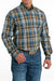 Cinch Men's Plaid Button-Down Long Sleeve Western Shirt - Blue / Khaki Blue / Khaki