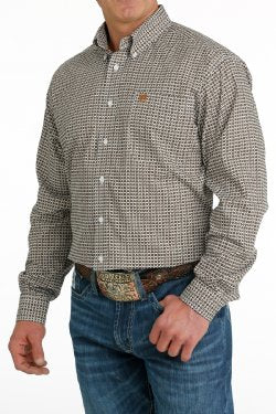 Cinch Men's Geometric Print Button-Down Long Sleeve Western Shirt