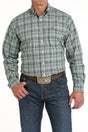 Cinch Men's Plaid Button-Down Western Shirt - Green - (MTW1105813) Green