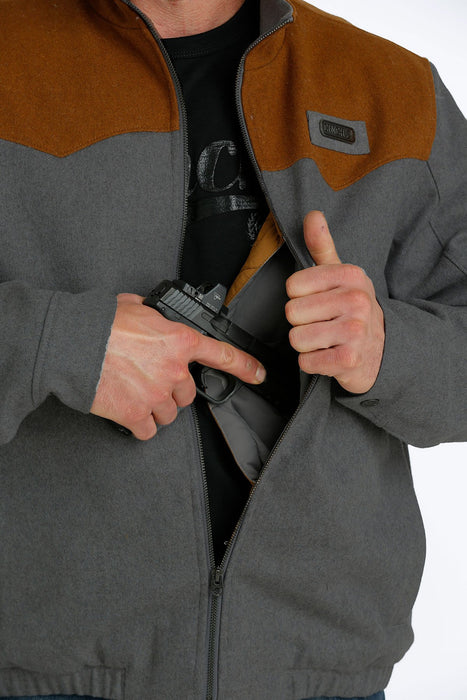Cinch Men's Concealed Carry Bonded Jacket - Gray / Brown Grey