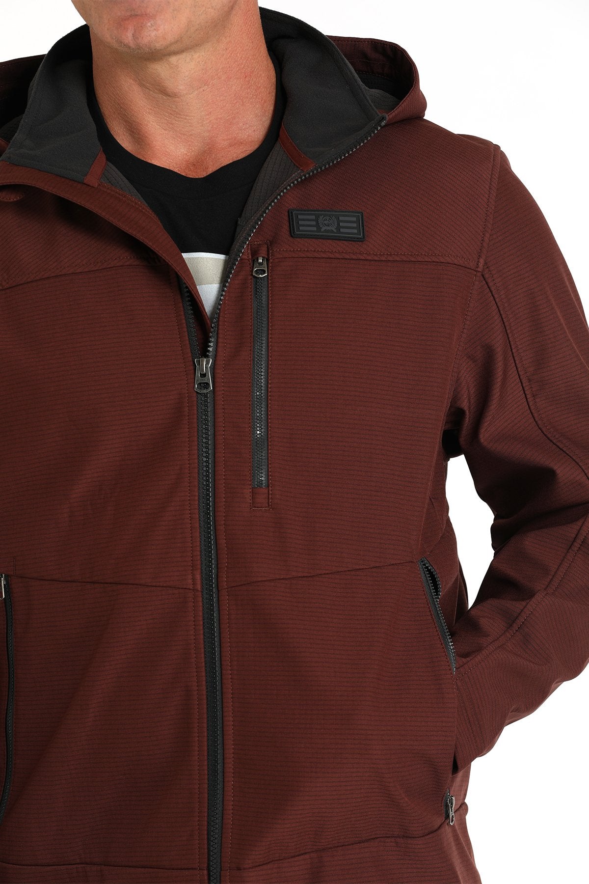 Cinch Men's Hooded Softshell Jacket - Red - (MWJ1593003)