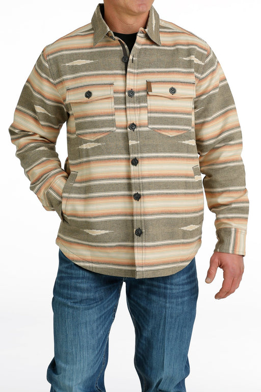 Cinch Men's Southwestern Printed Jacquard Shirt Jacket - Gray Grey