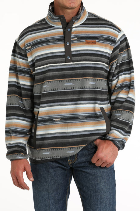 Cinch Men's Fleece Pullover (Match Boys) - Black/Gray/Tan - (MWK1514024) Black