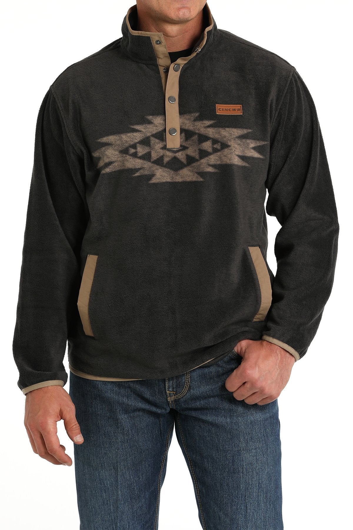 Cinch Men's Fleece Pullover - Charcoal - (MWK1912001) Charcoal