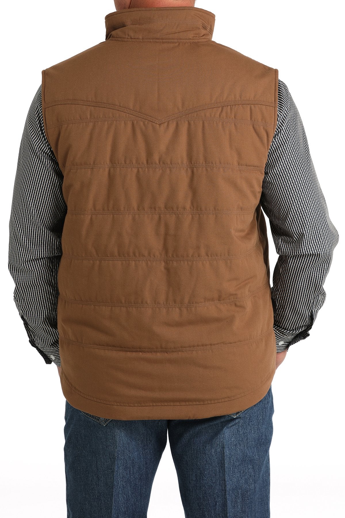 Cinch Men's Wax Coated Quilted Vest - Brown - (MWV1902002)