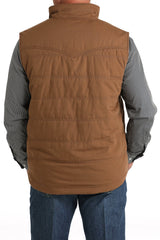 Cinch Men's Wax Coated Quilted Vest - Brown - (MWV1902002)