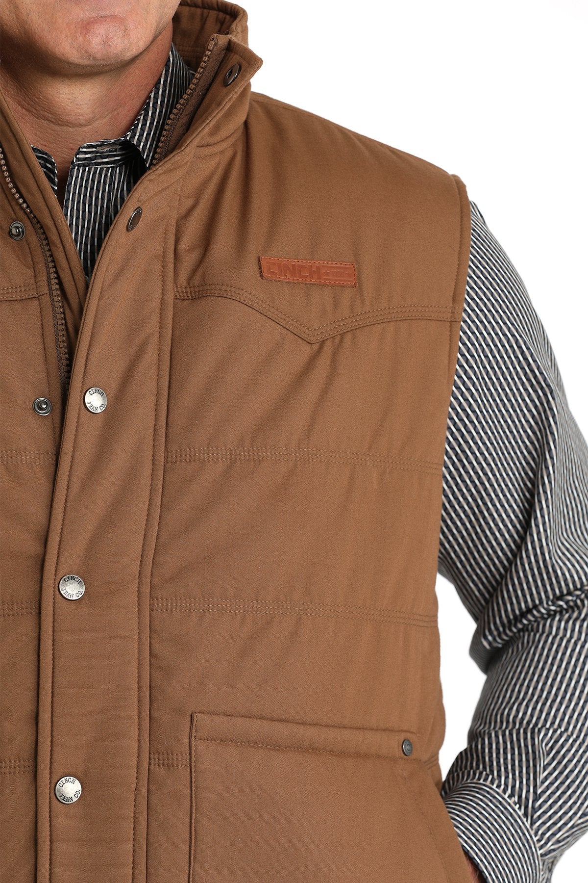 Cinch Men's Wax Coated Quilted Vest - Brown - (MWV1902002)