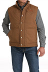 Cinch Men's Wax Coated Quilted Vest - Brown - (MWV1902002) Brown