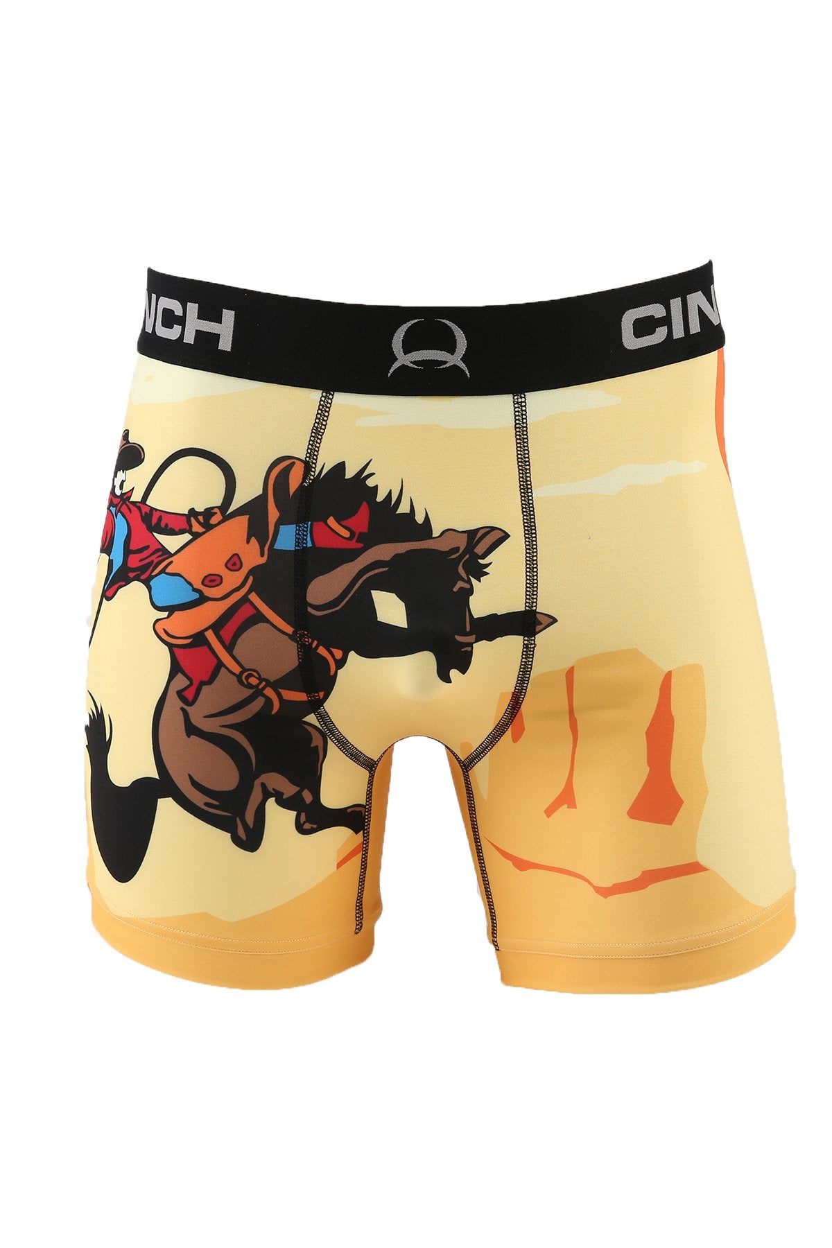 Cinch Men's Bucking Bronc Print 6-inch Boxer Brief