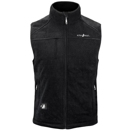 Action Heat Mens 5v Heated Performance Fleece Vest Black