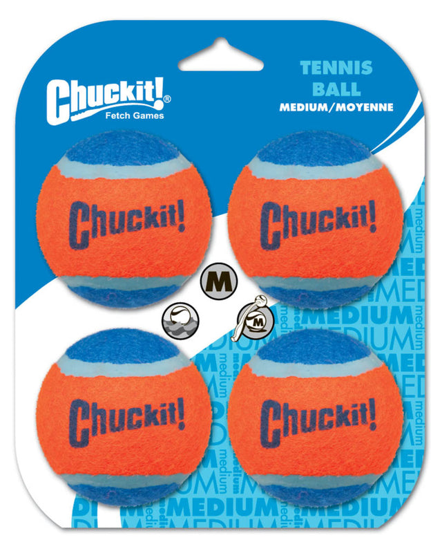 Chuckit! Tennis Ball Dog Toy 4 Pack - Medium Orange / Blue /  / 4 Pack